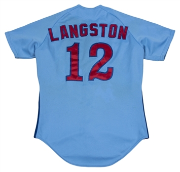 1989 Mark Langston Game Used Montreal Expos Powder Blue Road Jersey 